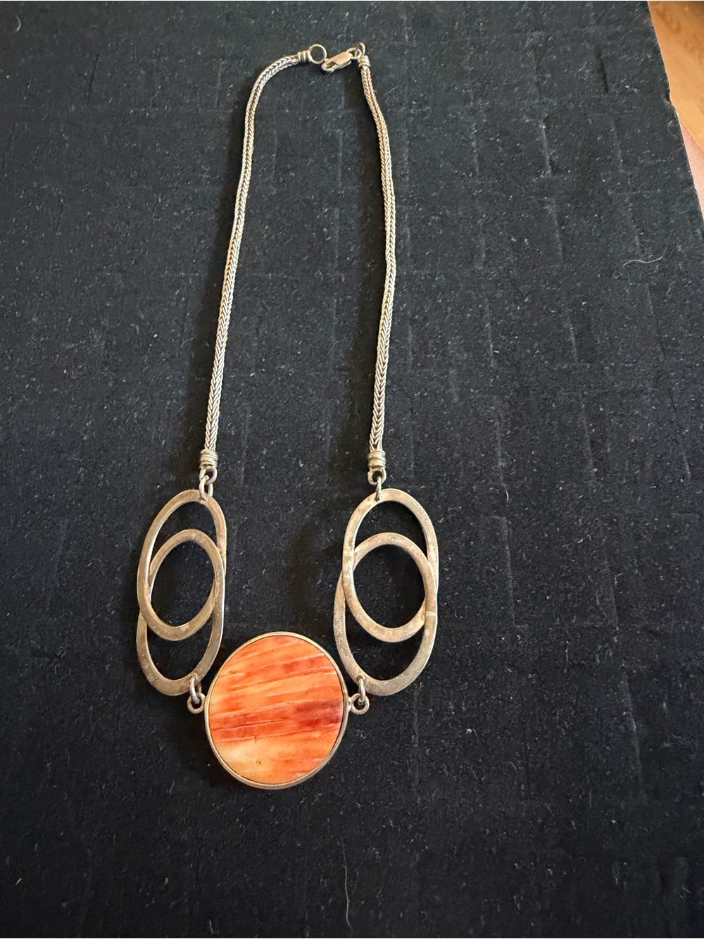 Women's Orange Circle Pendant Necklace - Fashion Jewelry